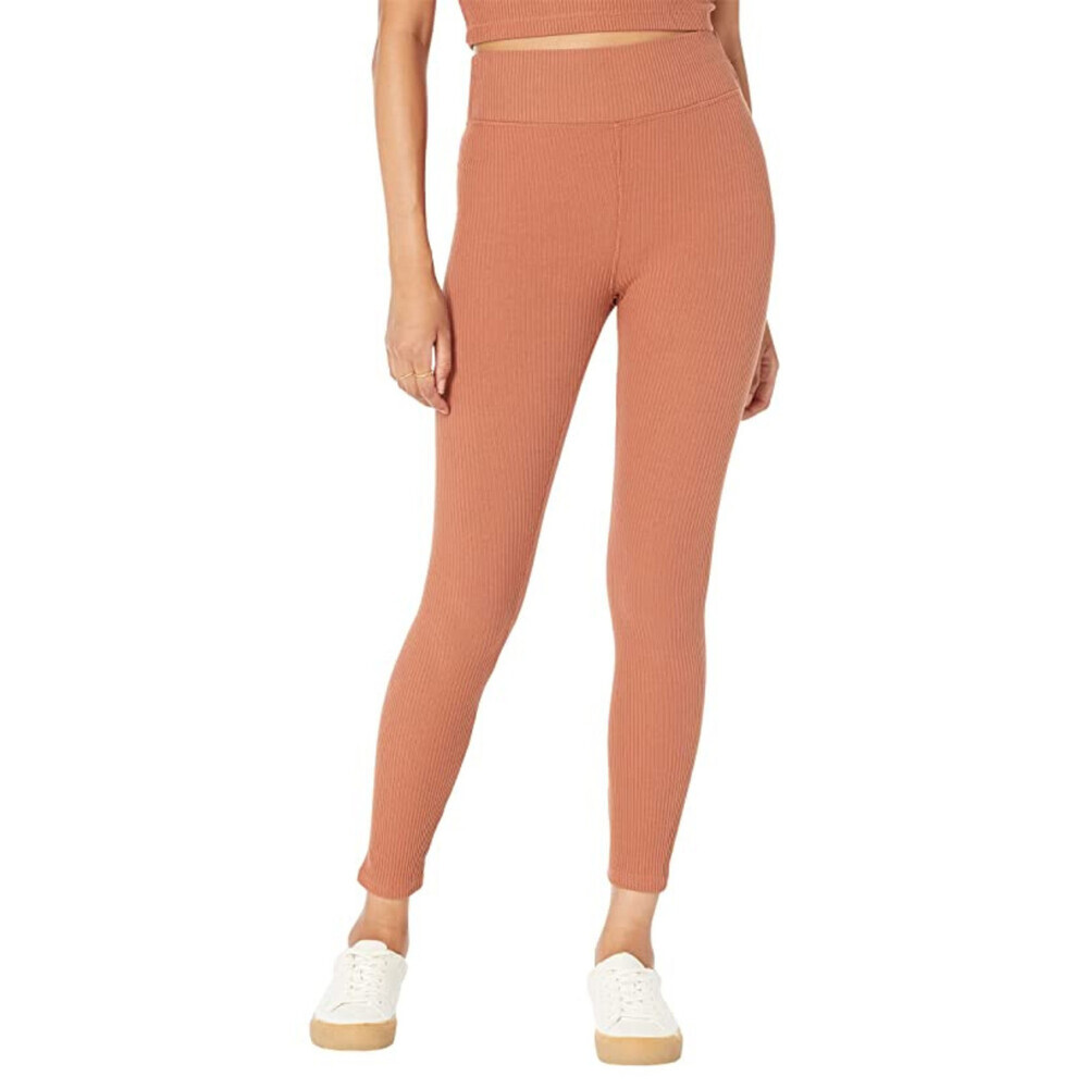 Madewell MWL Superribbed Leggings Women's Small Orange High-Rise 26 1/2" RED603